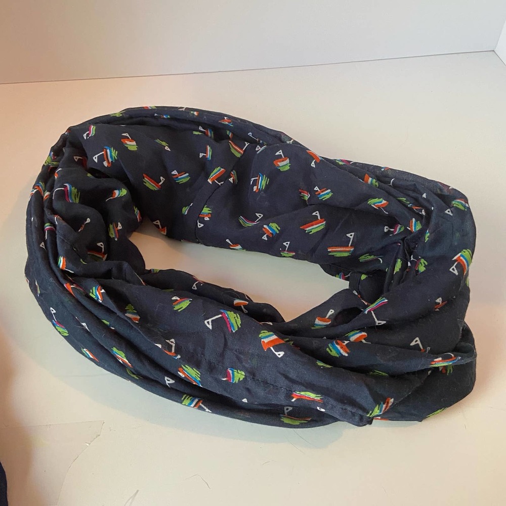 Maurice's Infinity Scarf Sailboats Navy Blue